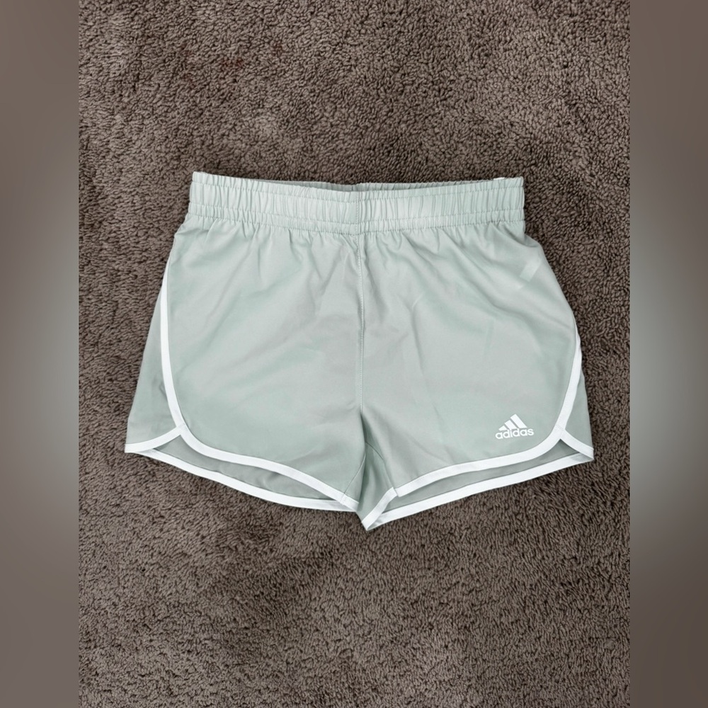 Adidas Kids Linen Green Athletic Shorts